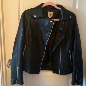 FAUX leather jacket, very slimming and flattering